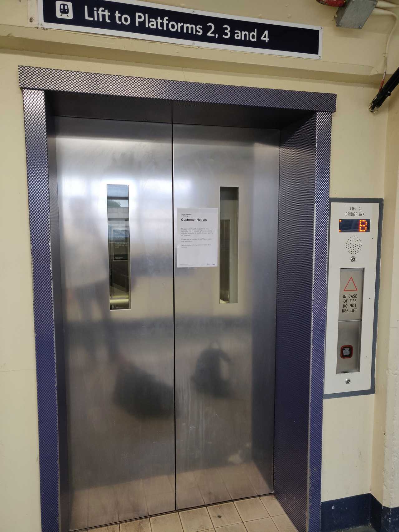 Stannah elevator at Woking Station