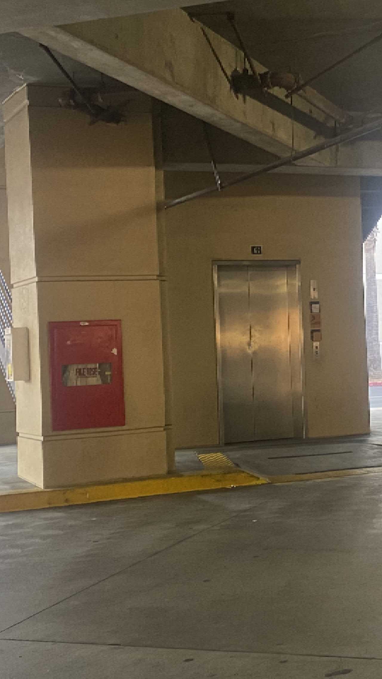  elevator at Brea Mall Parking Garage A